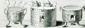 Dispositivi per mantenere caldi acqua e cibo durante il sabato, 1748 da German School
